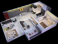 25个二居室户型装修3D布局效果