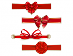 红色蝴蝶结和丝带矢量素材
