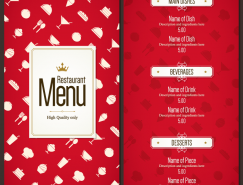 餐厅菜单模板矢量素材(3)