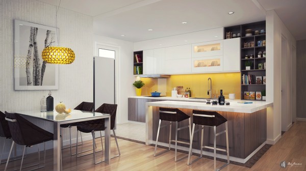 家装设计实例欣赏:温暖舒适的淡黄色点缀