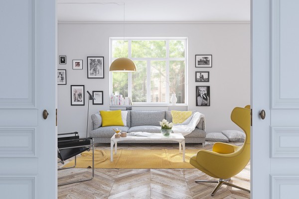 家装设计实例欣赏:温暖舒适的淡黄色点缀