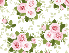 玫瑰花图案无缝背景矢量素材