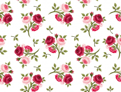 玫瑰花图案无缝背景矢量素材(4)