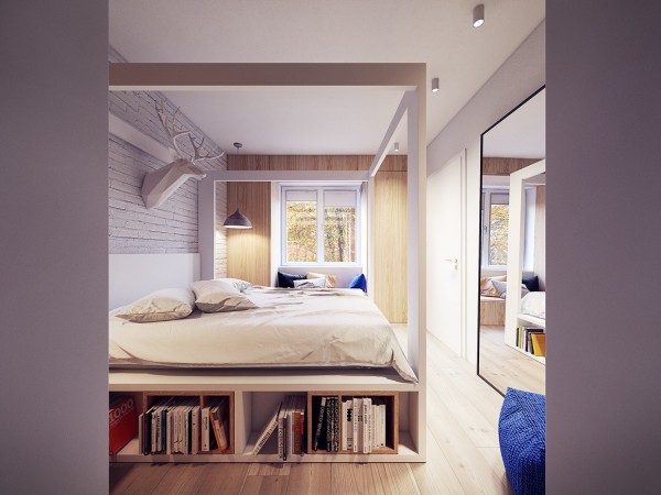 简洁创意的开放式布局公寓设计
