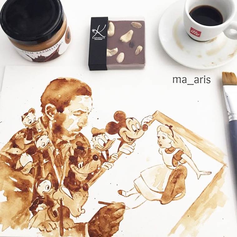Maria A. Aristidou令人惊叹的咖啡画作品