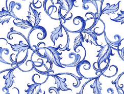蓝色花卉装饰无缝背景矢量素材