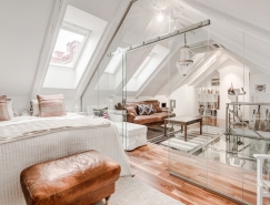 斯德哥爾摩優雅複式玻璃地板閣樓設計