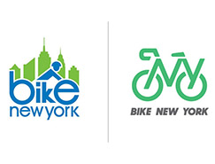 非盈利性的慈善機構紐約騎車(Bike New York)啟用新logo