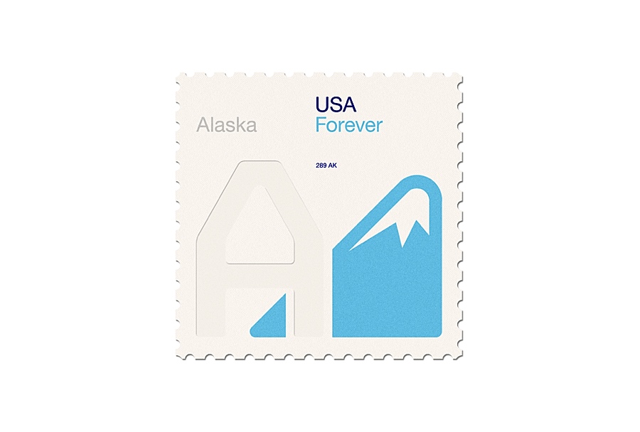 Duane Dalton极简扁平化风格邮票图案设计