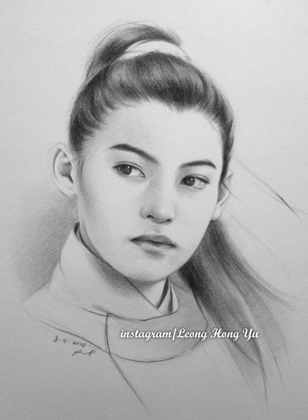 Leong Hong Yu精美的铅笔素描肖像画欣赏