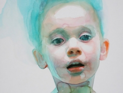 Ali Cavanaugh可愛的兒童水彩肖像畫