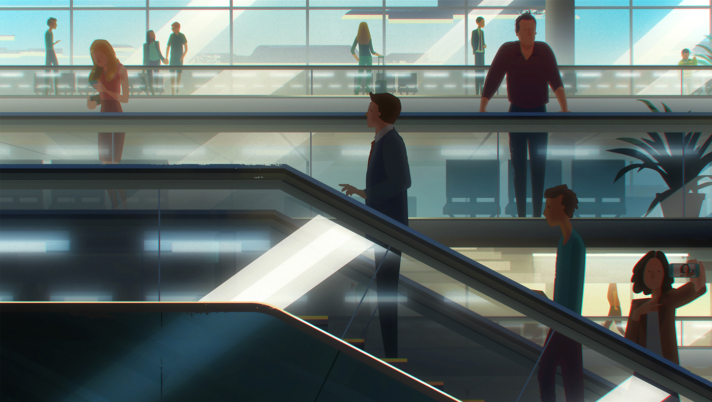 Eric Pautz美丽的机场插画