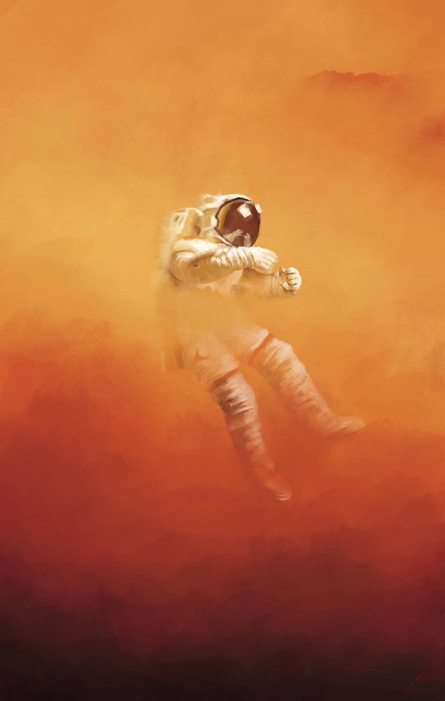 太空中的宇航员插画欣赏