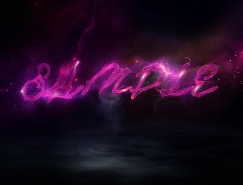 Photoshop製作夢幻的紫色星雲發光字