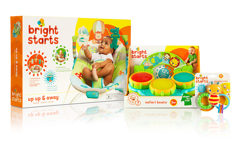 婴儿用品品牌Bright Star和Baby Einstein包装与logo更新