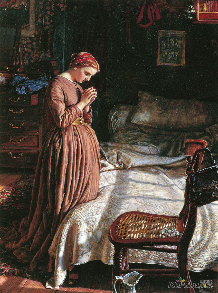 威廉·霍爾曼·亨特William Holman Hunt作品 清晨禱告