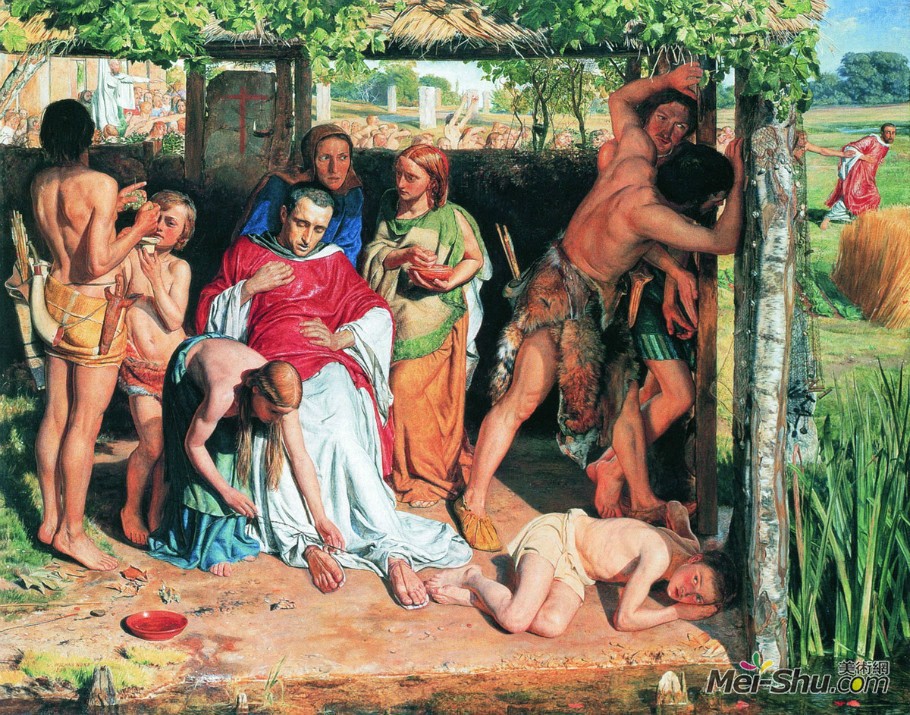 威廉·霍爾曼·亨特William Holman Hunt作品 皈依基督教的英國家庭
