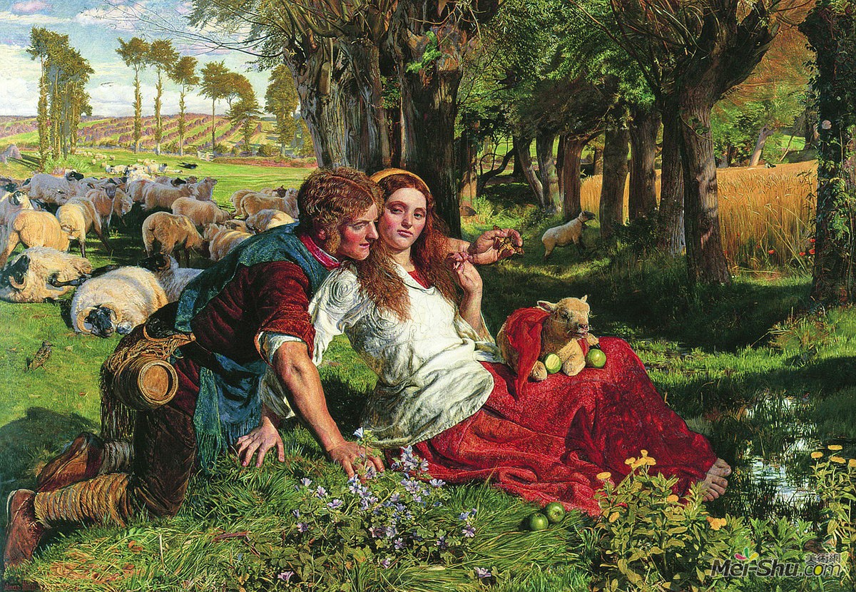 威廉·霍爾曼·亨特William Holman Hunt作品 牧羊人1851