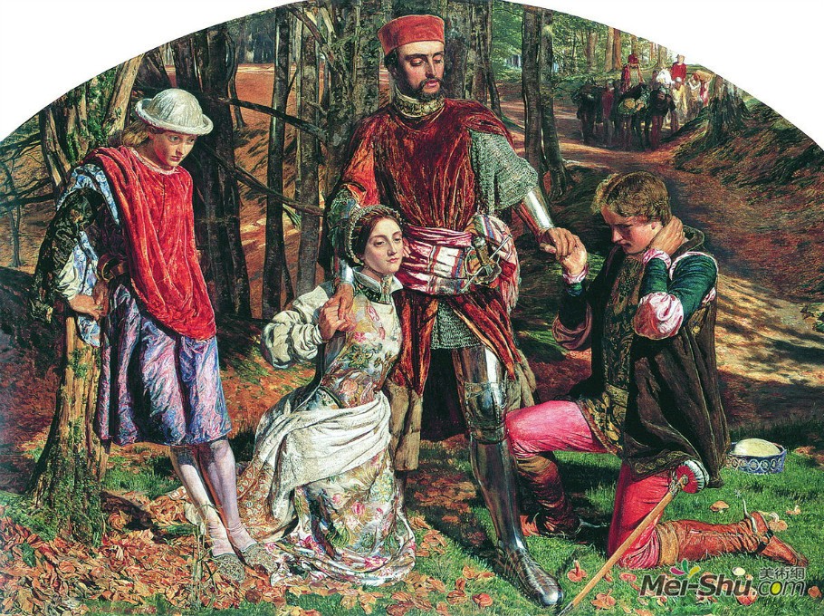 威廉·霍爾曼·亨特William Holman Hunt作品 瓦倫丁從波羅修斯之手拯救出西維亞(Valentine Rescuing Sylvia from Proteus)