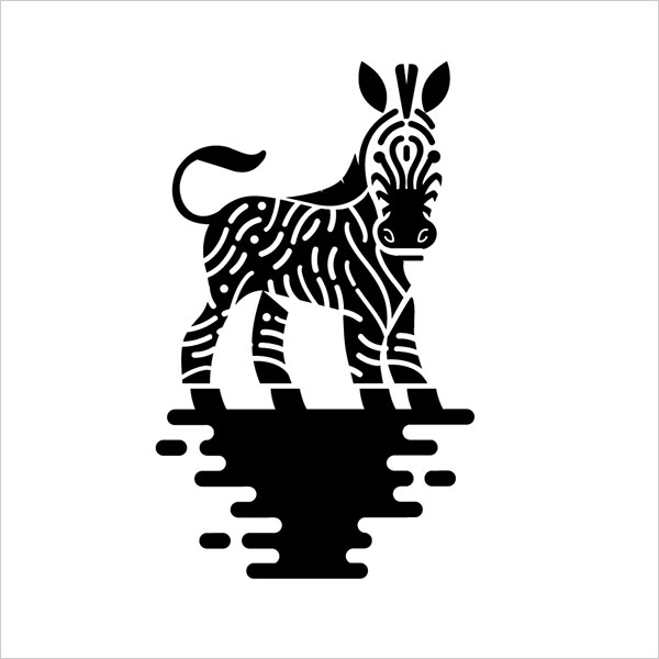 Martigny Matthieu负空间效果的动物logo图案设计