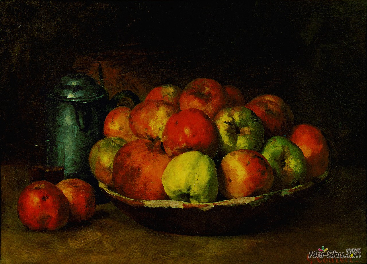 居斯塔夫·庫爾貝Gustave Courbet作品 靜物：蘋果和石榴﹝Still Life with Apples and a Pomegranate﹞