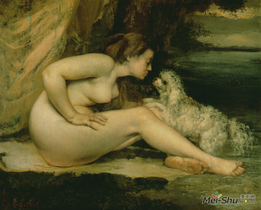居斯塔夫·庫爾貝Gustave Courbet作品 裸女與狗﹝Nude with Dog﹞