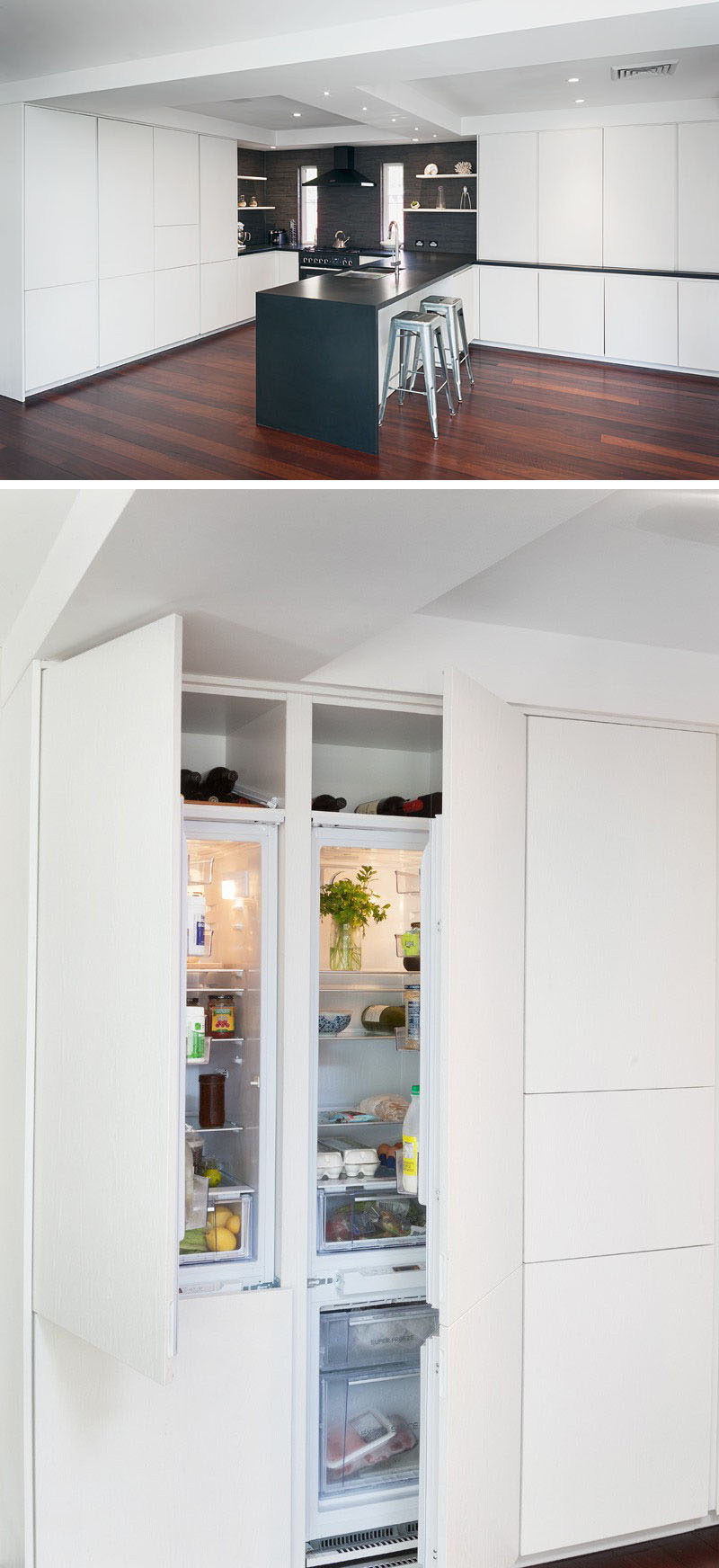 厨房设计新理念：橱柜集成冰箱实例欣赏