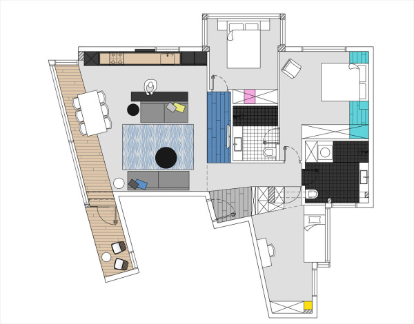 特拉维夫105平米精致的公寓设计