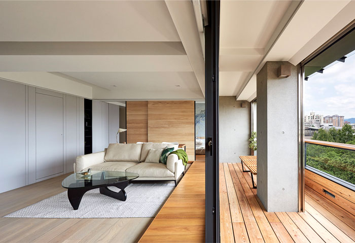台北黑白色开放式家居设计