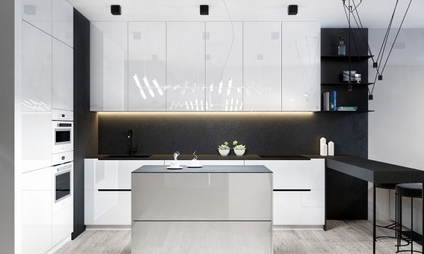 40个精美大气的黑白色厨房设计