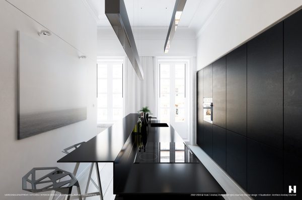 40个精美大气的黑白色厨房设计
