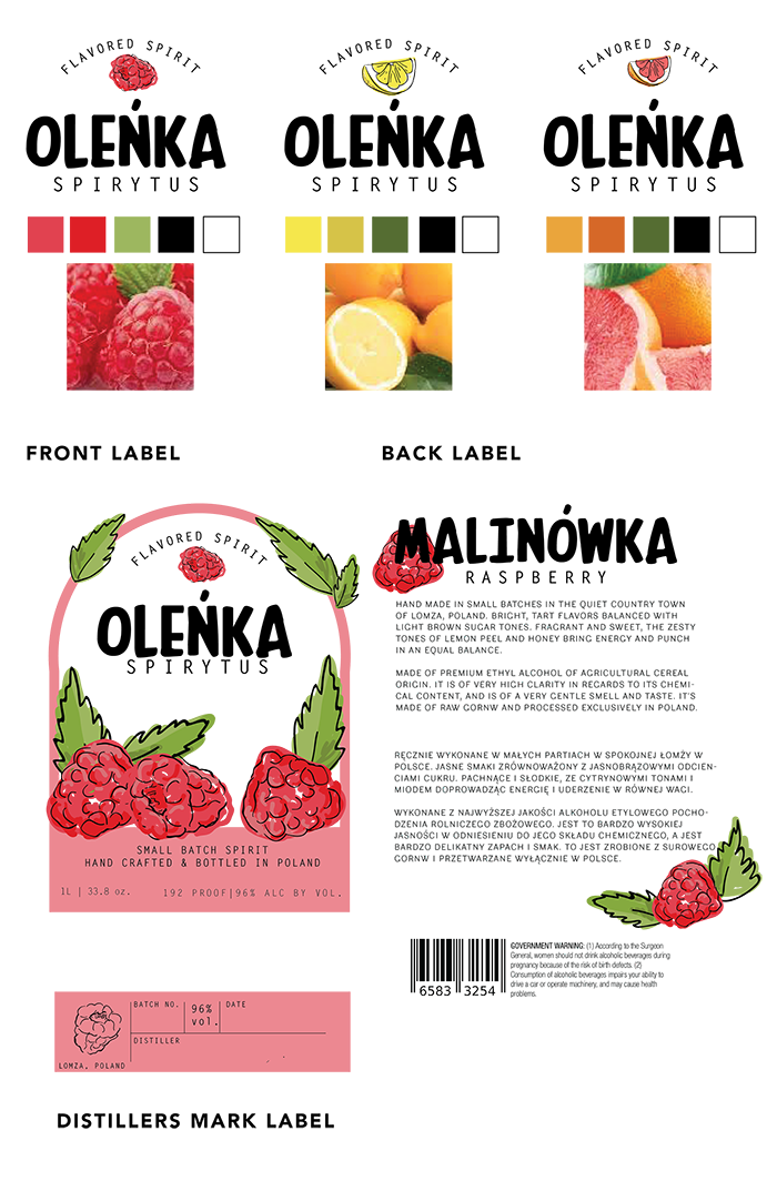 OLENKA手绘风格果汁包装设计