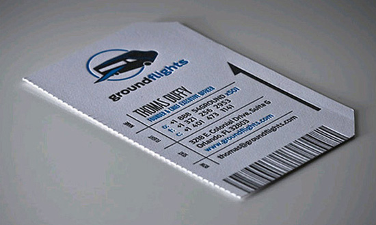 国外独特的票券样式名片设计
