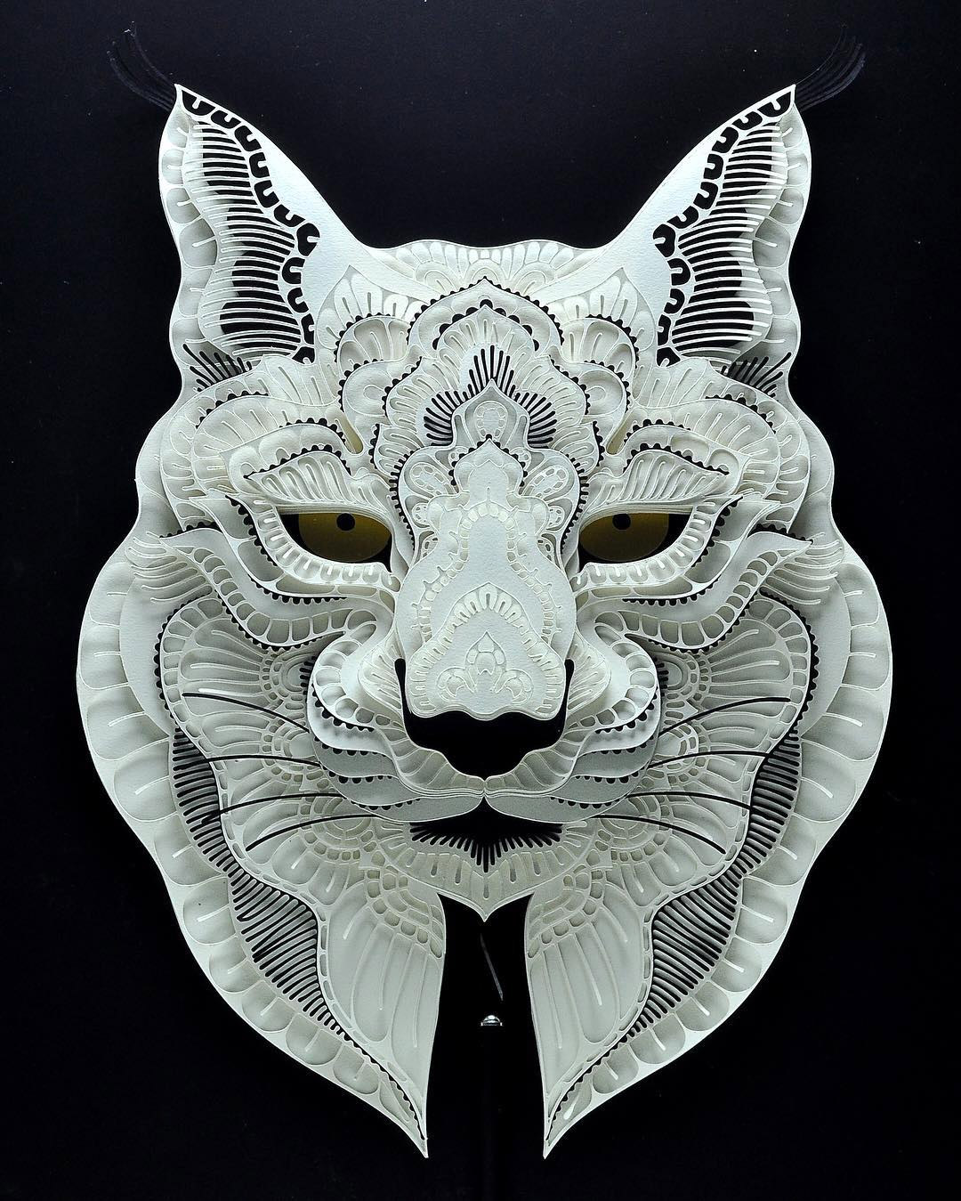 Patrick Cabral细腻传神的动物纸雕艺术