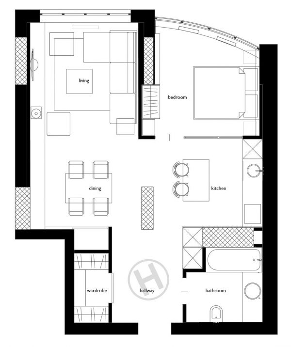 2个紧凑简约的60平米小公寓设计