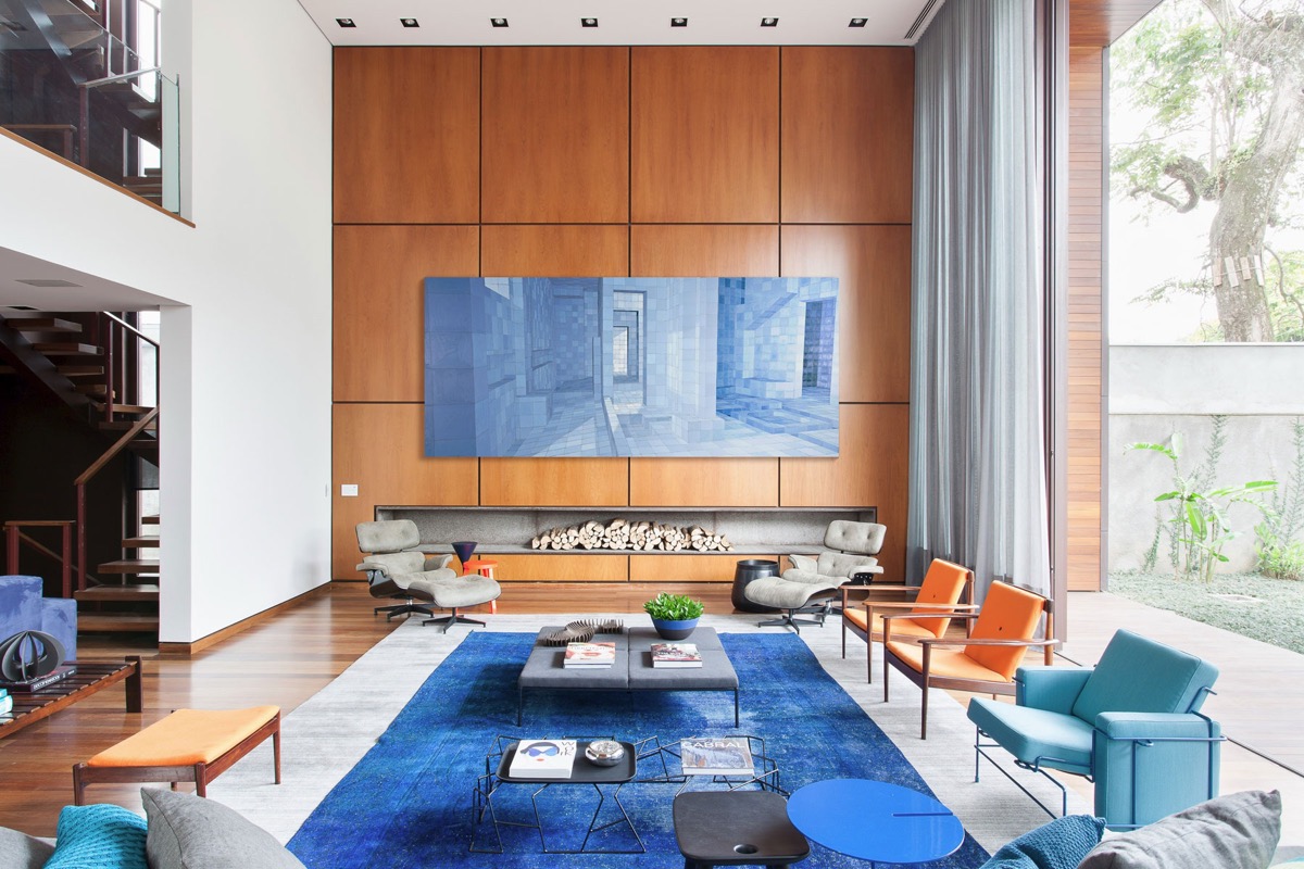 30个宁静放松的蓝色系客厅装修设计