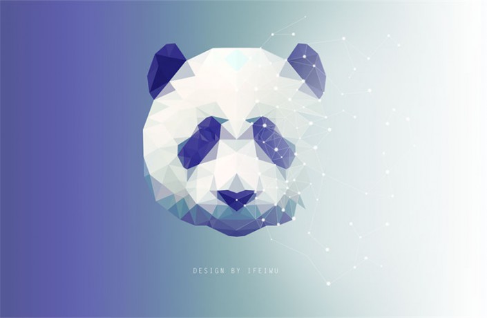PS绘制低多边形星空效果熊猫头像