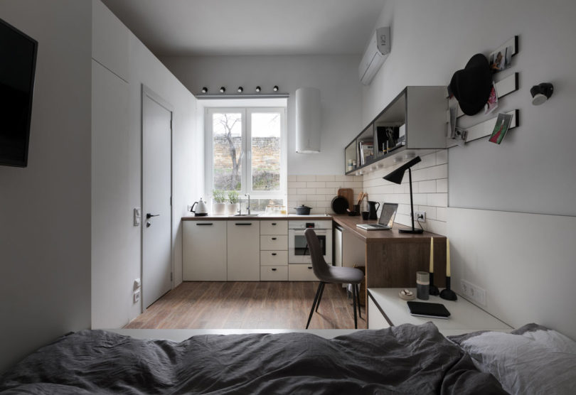 乌克兰17平米紧凑漂亮的学生公寓设计