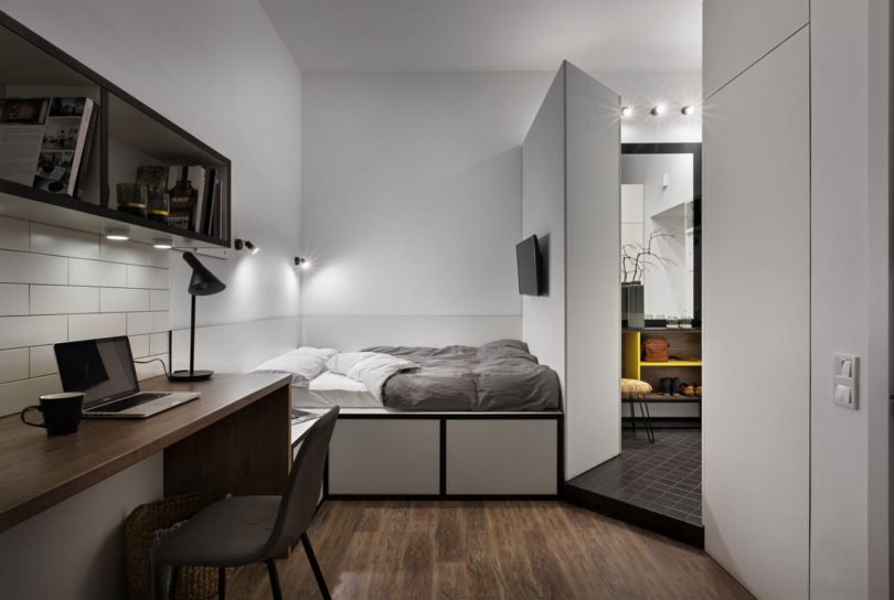 乌克兰17平米紧凑漂亮的学生公寓设计
