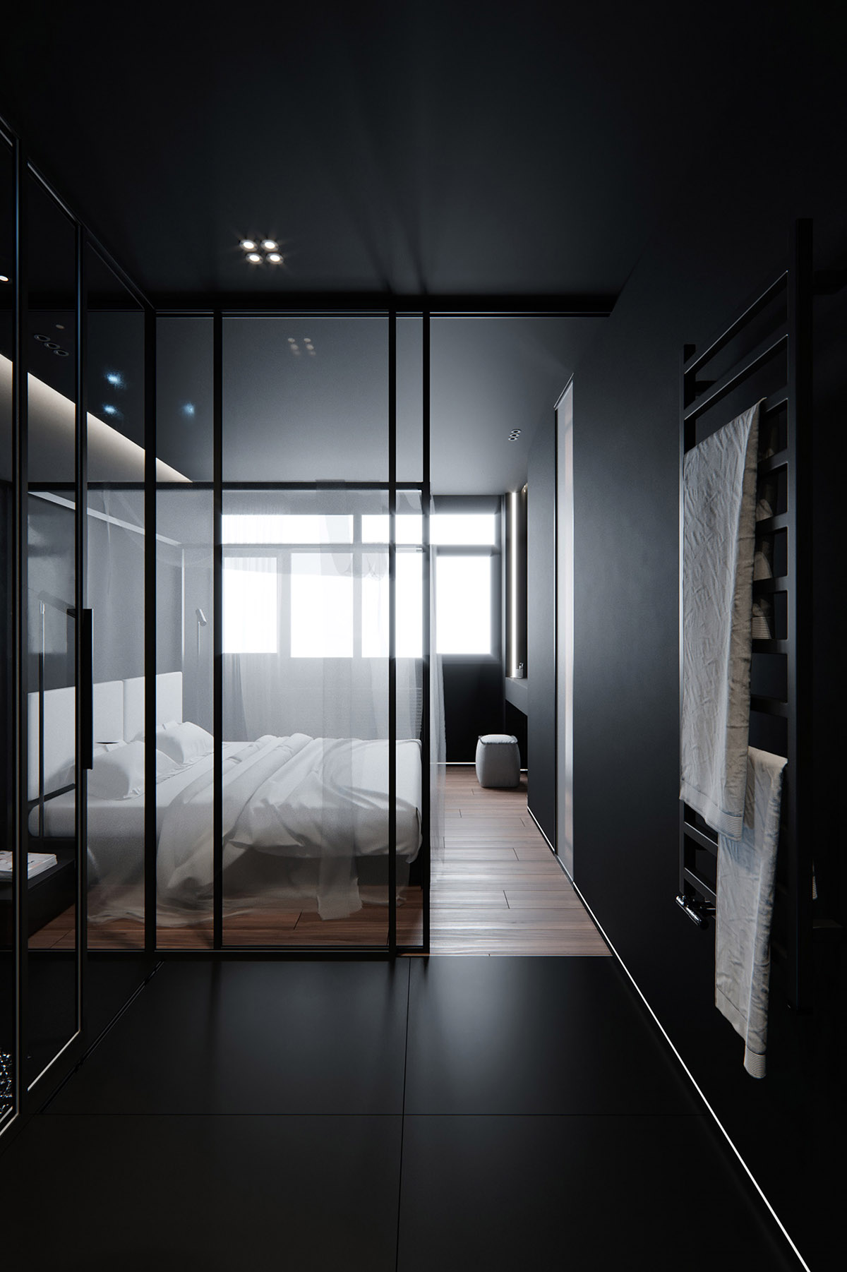 酷黑风格的现代公寓装修设计