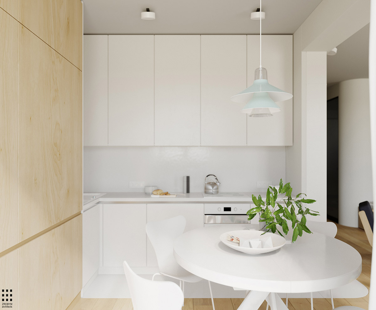 白色和木质纹理搭配的4个小公寓装修设计