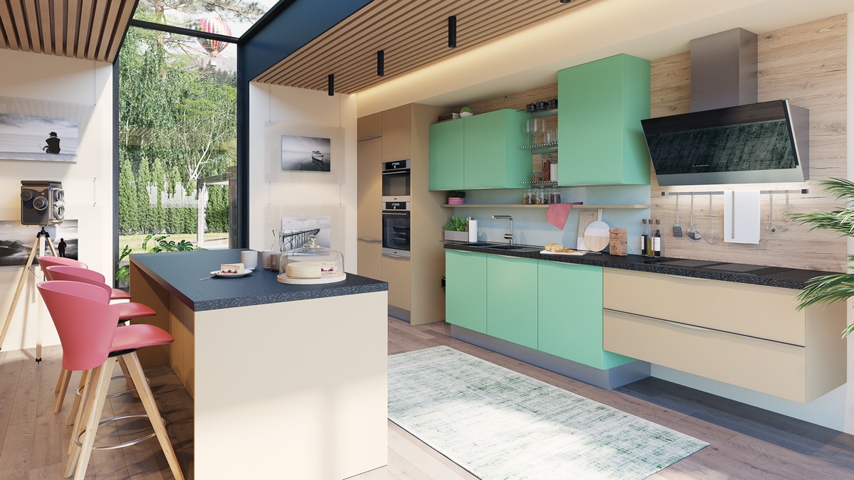 33个清新绿色的厨房设计欣赏