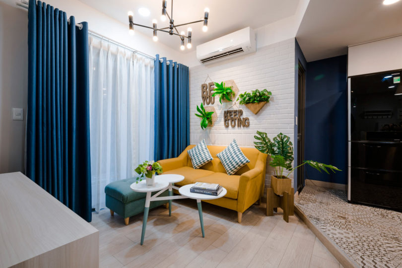 越南胡志明60平活力多彩公寓装修设计
