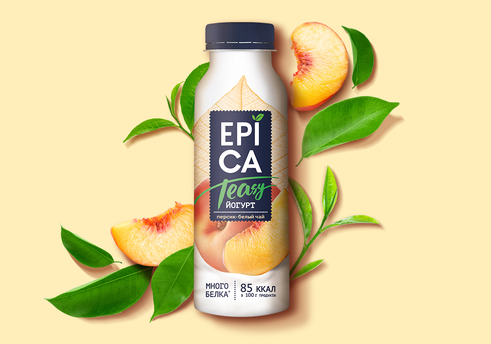Epica茶和水果风味的酸奶包装设计