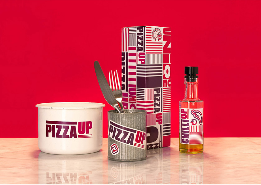 Pentagram為韓國全新的比薩連鎖餐廳PizzaUp設計新形象