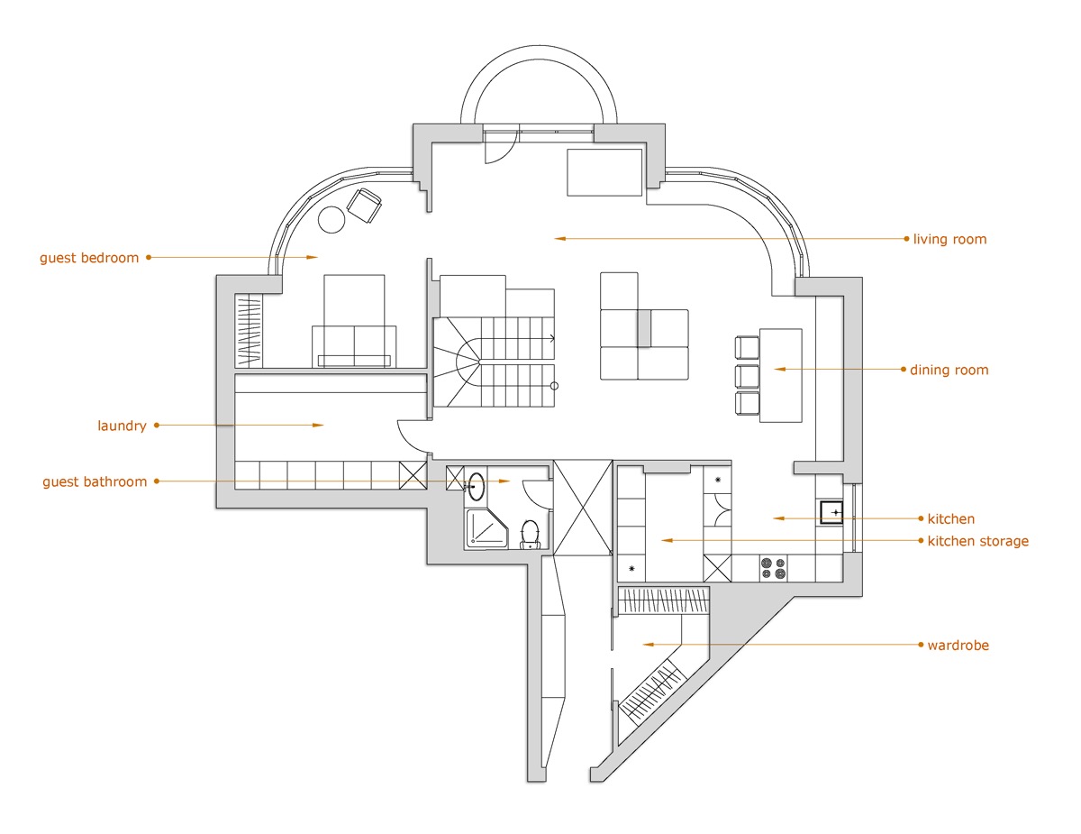乌克兰190平米开放式空间的现代复式住宅设计