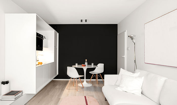 一居室白色小公寓装修设计