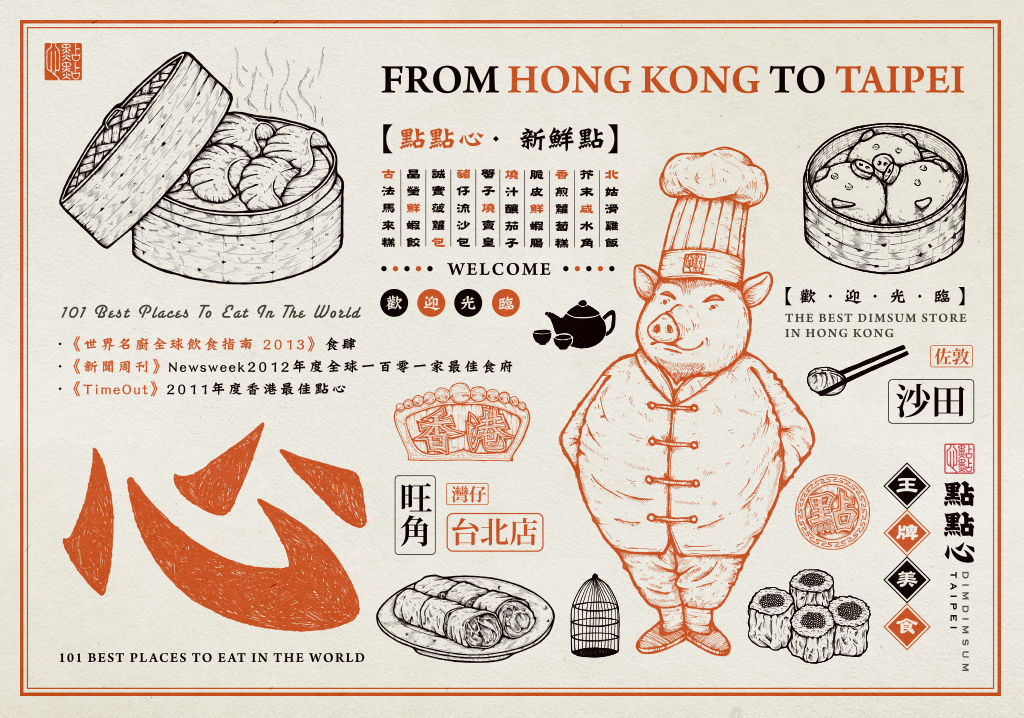 香港“点点心”餐厅品牌视觉设计