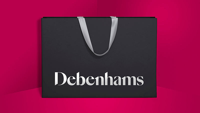 英国Debenhams百货新logo，唤醒愉快的购物体验