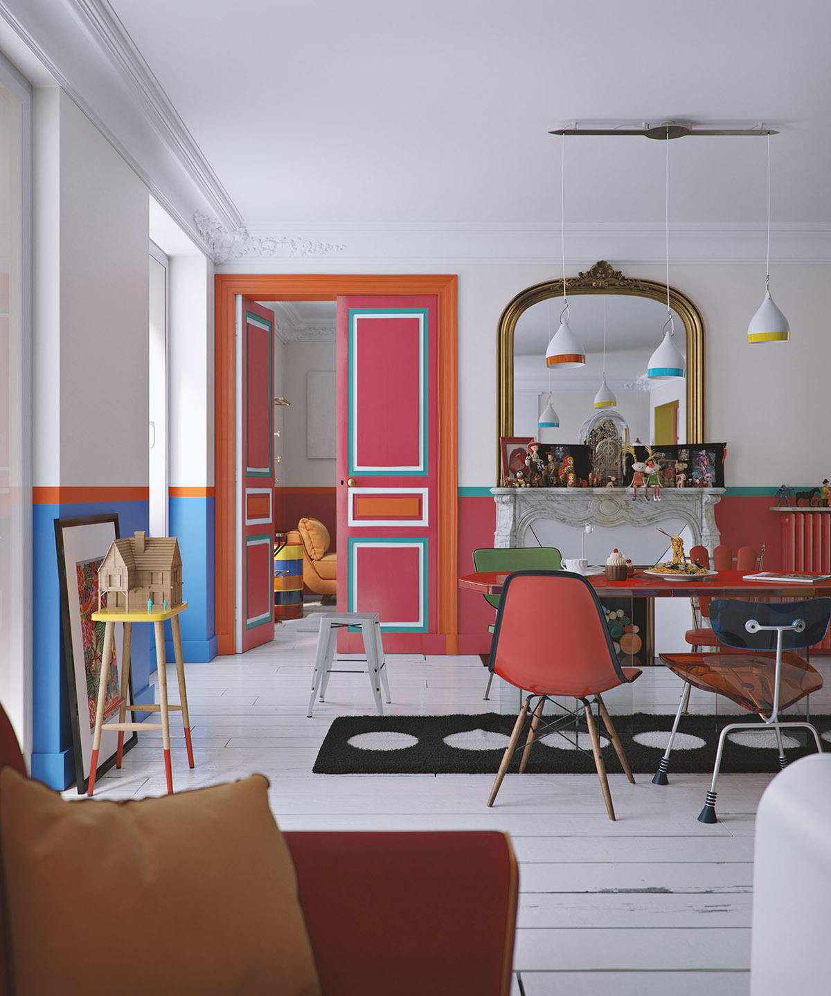 多彩的配色打造充满活力的现代家居